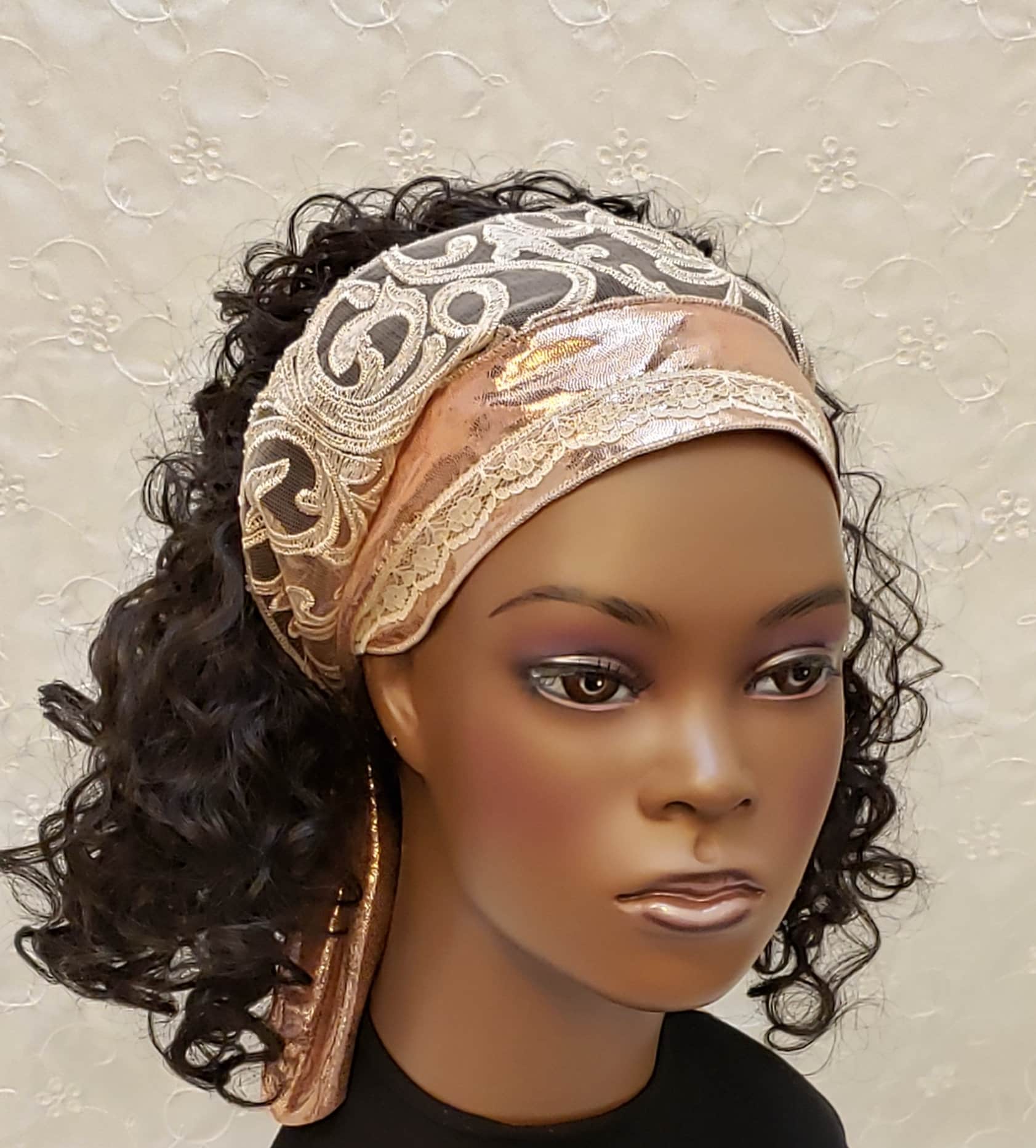 Embroidered Lace And Copper Headband Accessories Hair