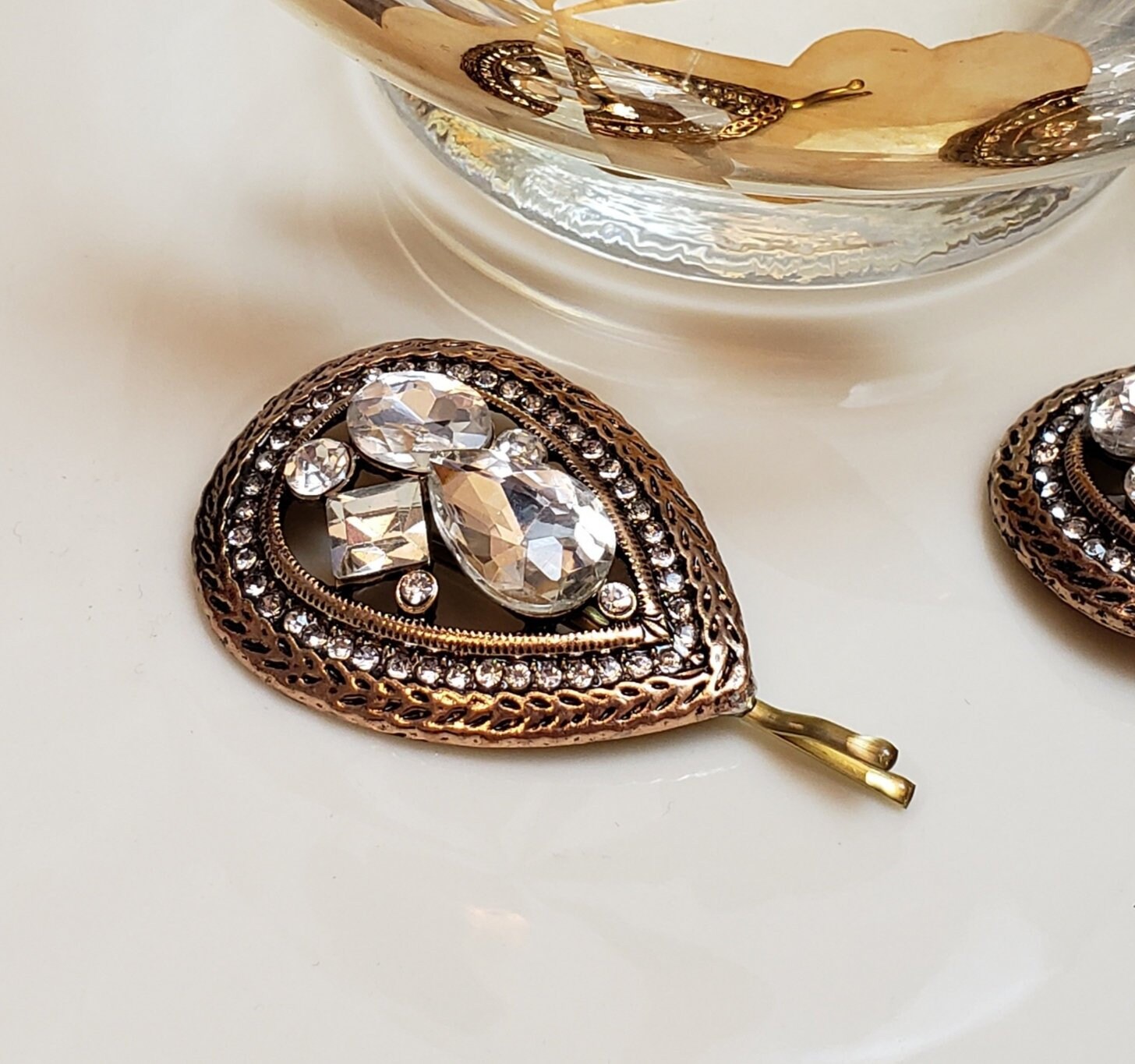 Large Blingy Tichel And Hair Pin Decorative Bobby Pins Wedding Hair