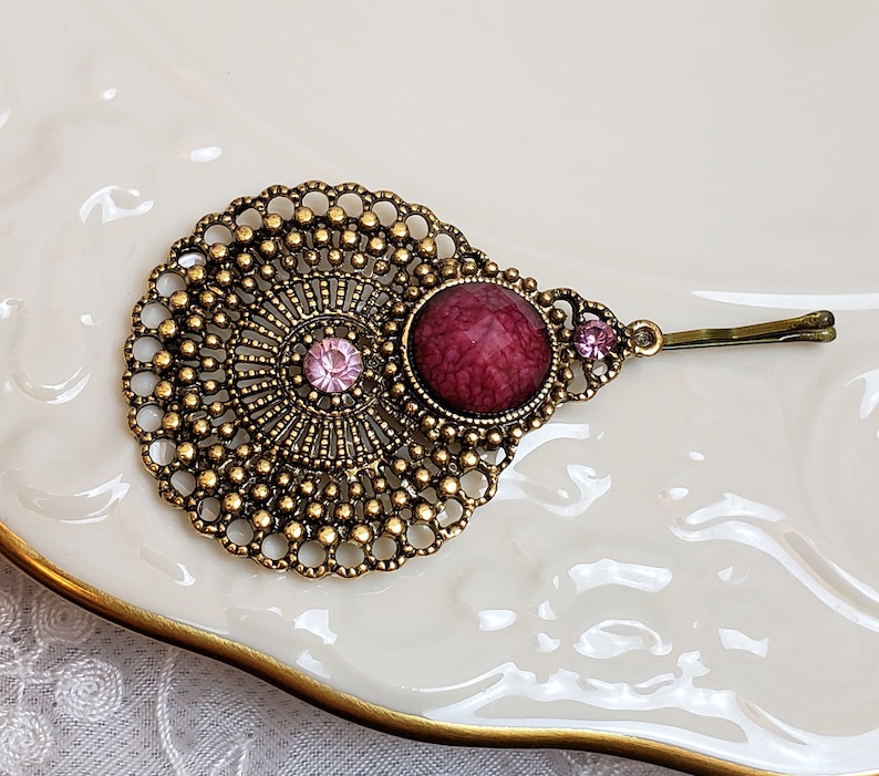wedding hair pin gift decorative bobby pin Stunning filligree tichelhair pin decorative hair pin head scarf pin Your choice of color