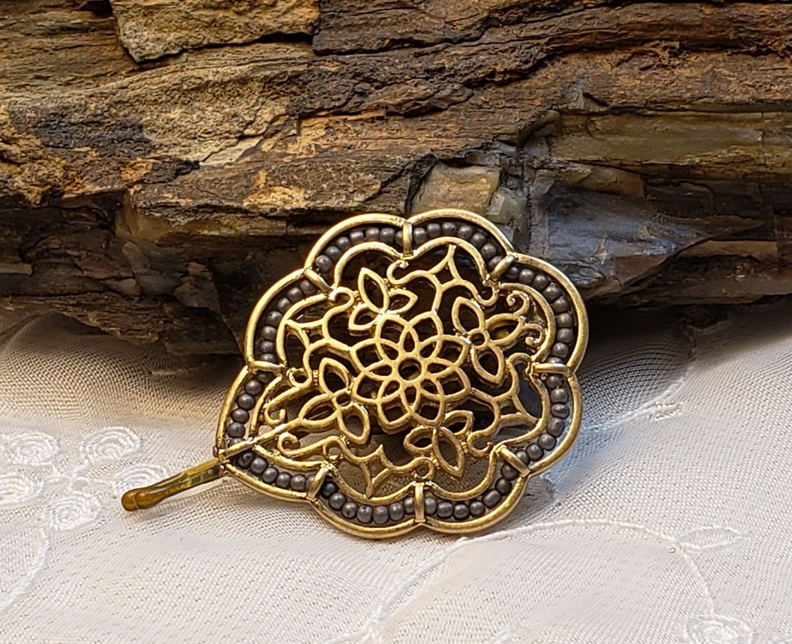 Special Beaded Tichel And Hair Pin Wedding Hair Pin Decorative