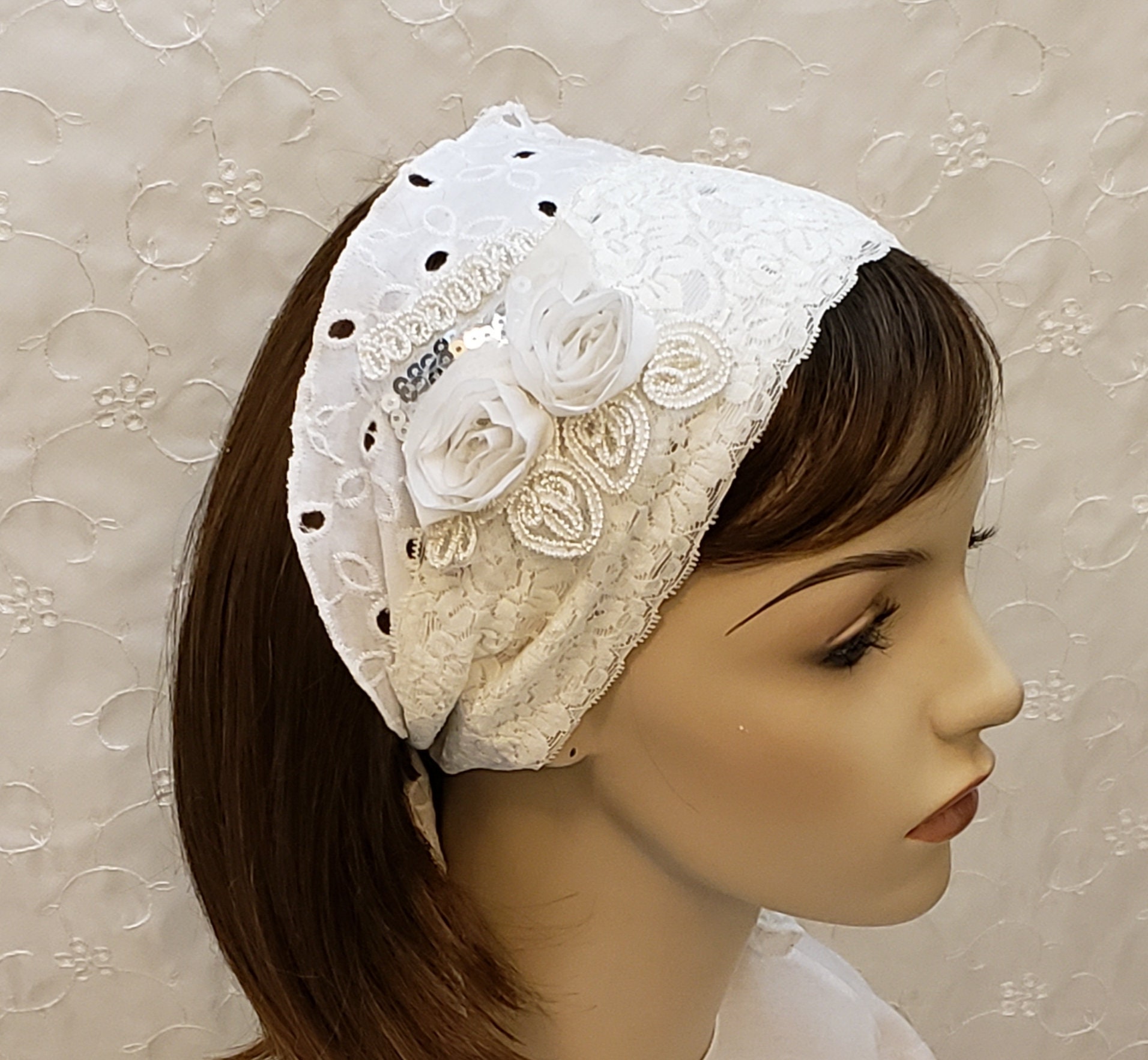 Ivory And Light Cream Lace Headband Hair Accessories Hair Band