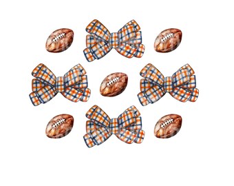 Orange and Blue Football Coquette T-shirt, sublimation, DTF, Digital Download, DTG
