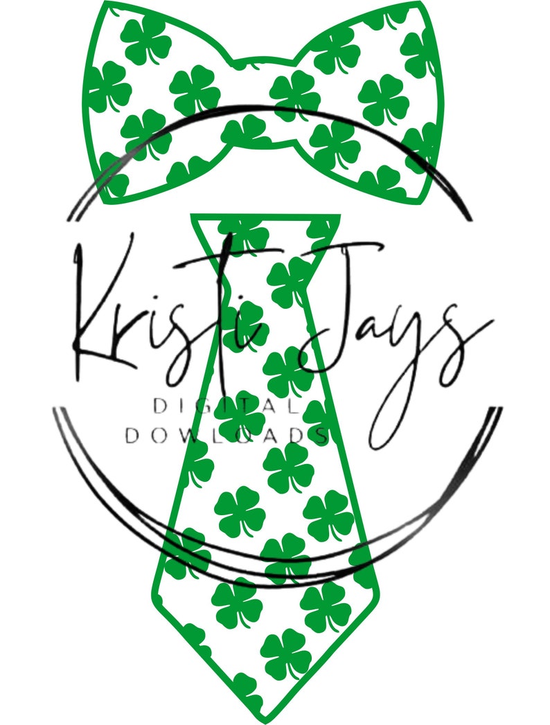 Bow Tie and Tie St. Patricks Day Set SVG/ DXF image 1