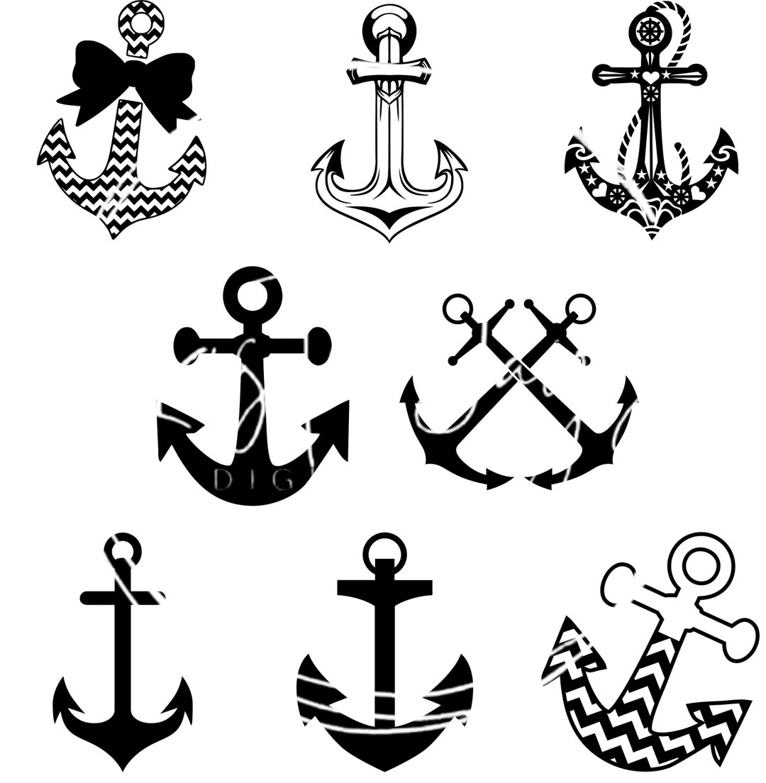 Decorative Anchors SVG DXF - Etsy