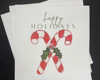 Holiday Candy Canes Cocktail Napkins