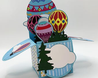 Hot Air Balloon 3D Box Card