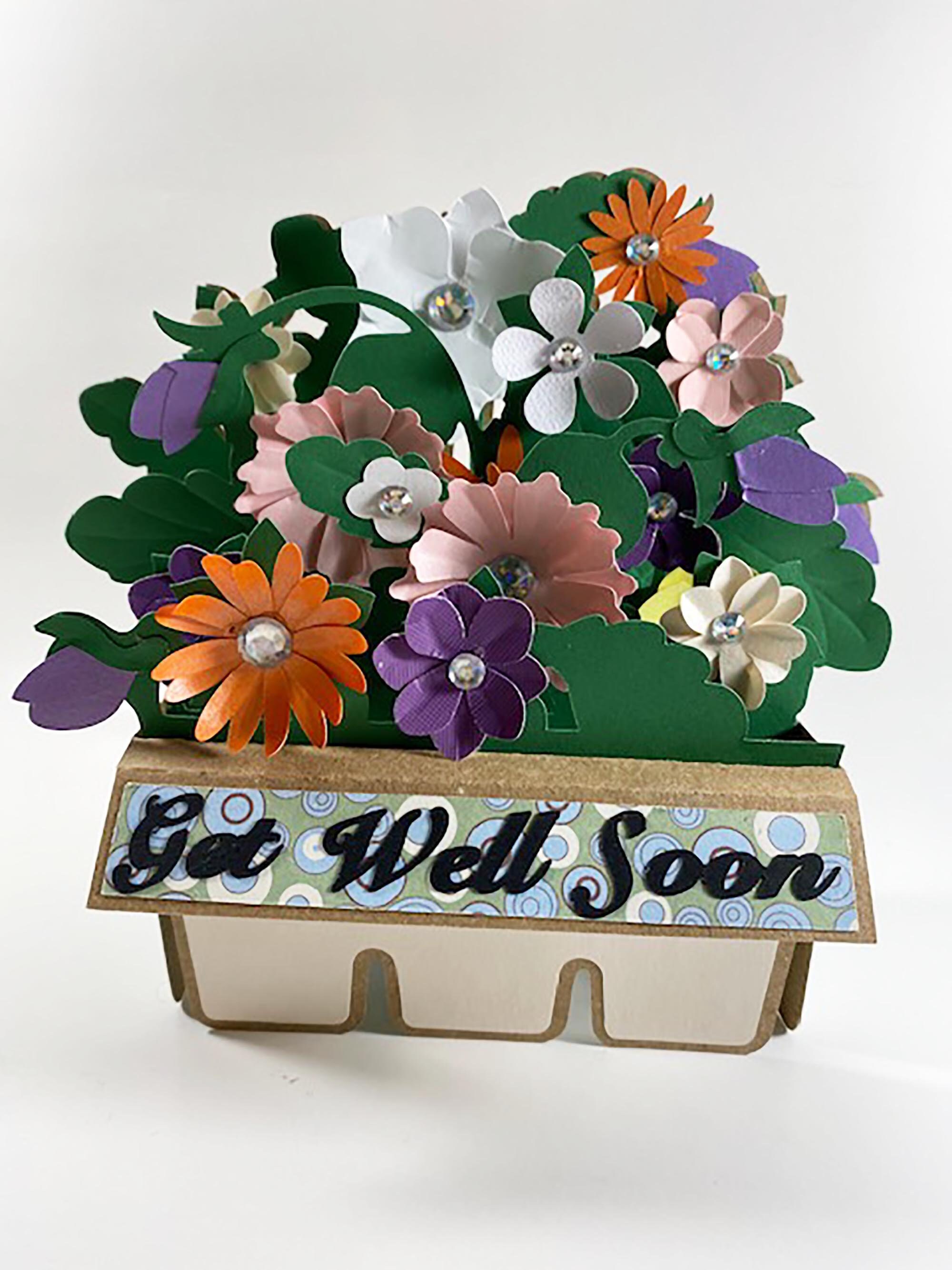 Pop Up Box Card Get Well Soon Flowers in Egg Carton Box Etsy