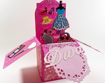 High Heels Diva Box Card - 3 Dimensional Handmade Greeting Card
