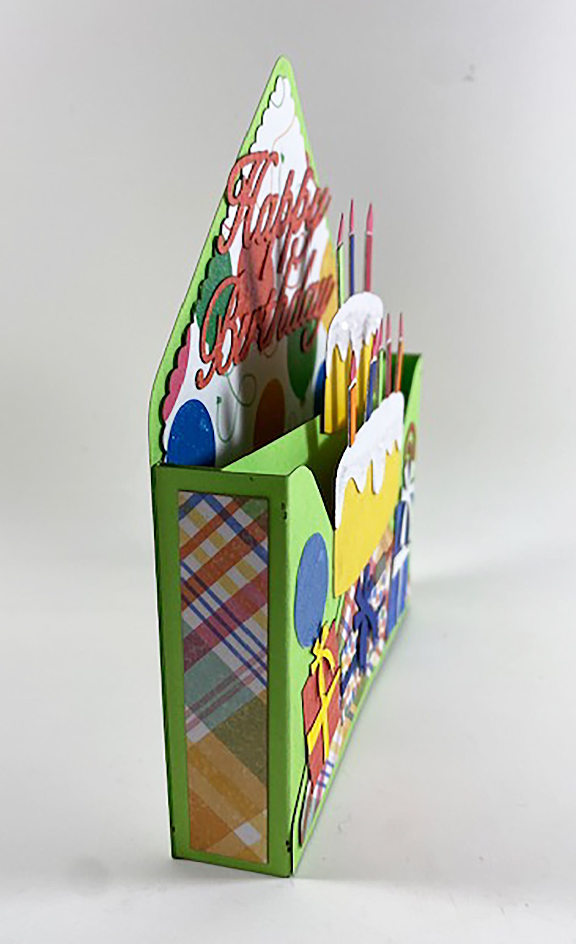 Pop up Envelope Style Box Card - "happy Birthday", Birthday Cake ...