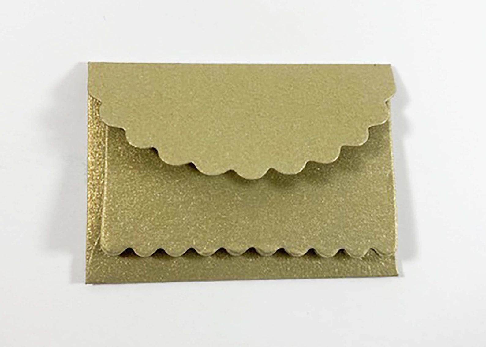 12 Mini Scalloped Envelopes with Matching Card for Wedding or Etsy