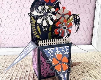 Spooky Flowers Box Card for Halloween