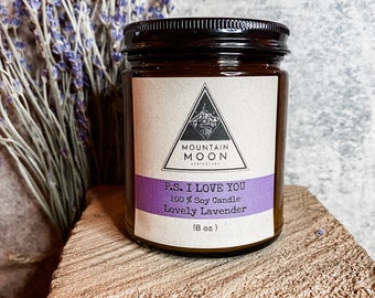 100% Soy Candle in Amber Glass
