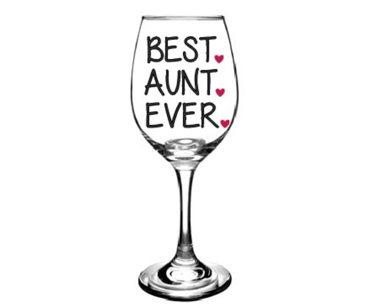 Best Aunt Ever Wine Glass Stemless Wine Glass Personalized Etsy