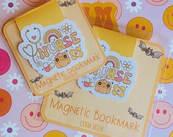 Nurse, Gift for nurse, Nurse Bookmark, Nurse gift, Magnetic Bookmark, Halloween Bookmark, Spookish Book Club