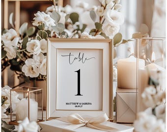 EDITABLE DOWNLOAD Wedding Table Numbers 4x6 & 5x7, Printable Wedding Table Numbers, Edit Online in Templett - PDF