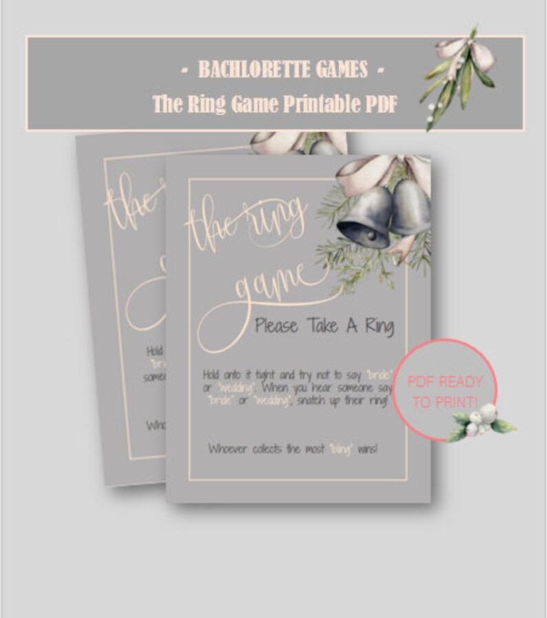 The Ring Game Printable PDF Bachelorette Games Wedding Games - Etsy