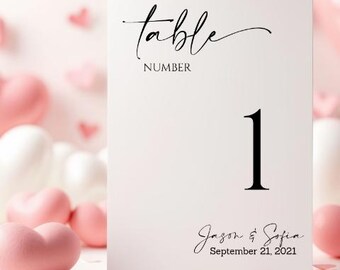 EDITABLE DOWNLOAD Wedding Table Numbers 4x6 & 5x7, Printable Wedding Table Numbers, Edit Online in Templett - PDF