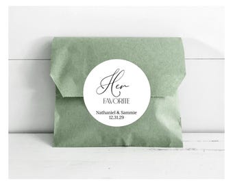 His Her Our Favorite Stickers, His Hers Our Favorite Wedding stickers, Wedding Favor Stickers