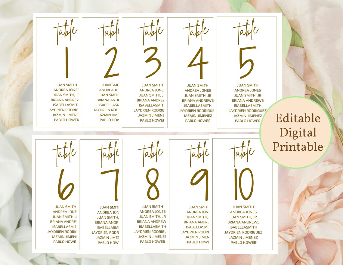 Seating Chart Numbers Seating Chart Printable Template, Editable Wedding Seating Chart, Table ...