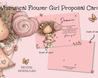 Flower Girl Proposal Card, Personalized Flower Girl Ask, Whimsical Wedding Card, Flower Girl Invitation, Custom Wedding Keepsake, 5x7 Print
