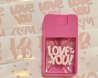 Mini Love You Decal, Hand Sanitizer Sticker, Valentine's Day Decal, Galentine's Gift, Small Vinyl Sticker, Valentine Favor
