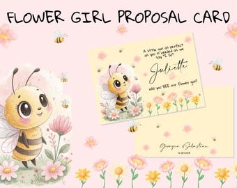 Flower Girl Proposal Card, Personalized Flower Girl Ask, Whimsical Wedding Card, Flower Girl Invitation, Custom Wedding Keepsake, 5x7 Print