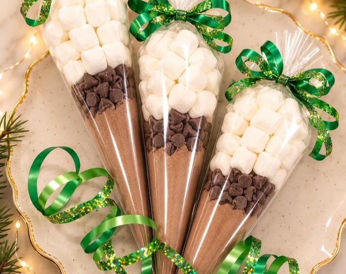 Hot Chocolate Cones, Cocoa Powder, Marshmallows, Chocolate Chips