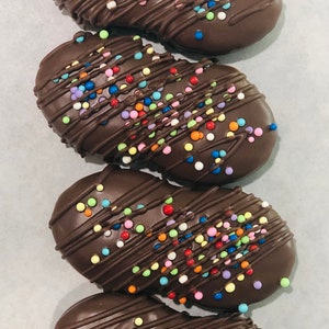 Milk Chocolate Dipped Peanut Butter Sandwich Cookies: One Dozen