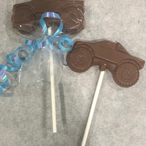 Monster Truck Chocolate Lollipops: Boy Birthday Party Favors