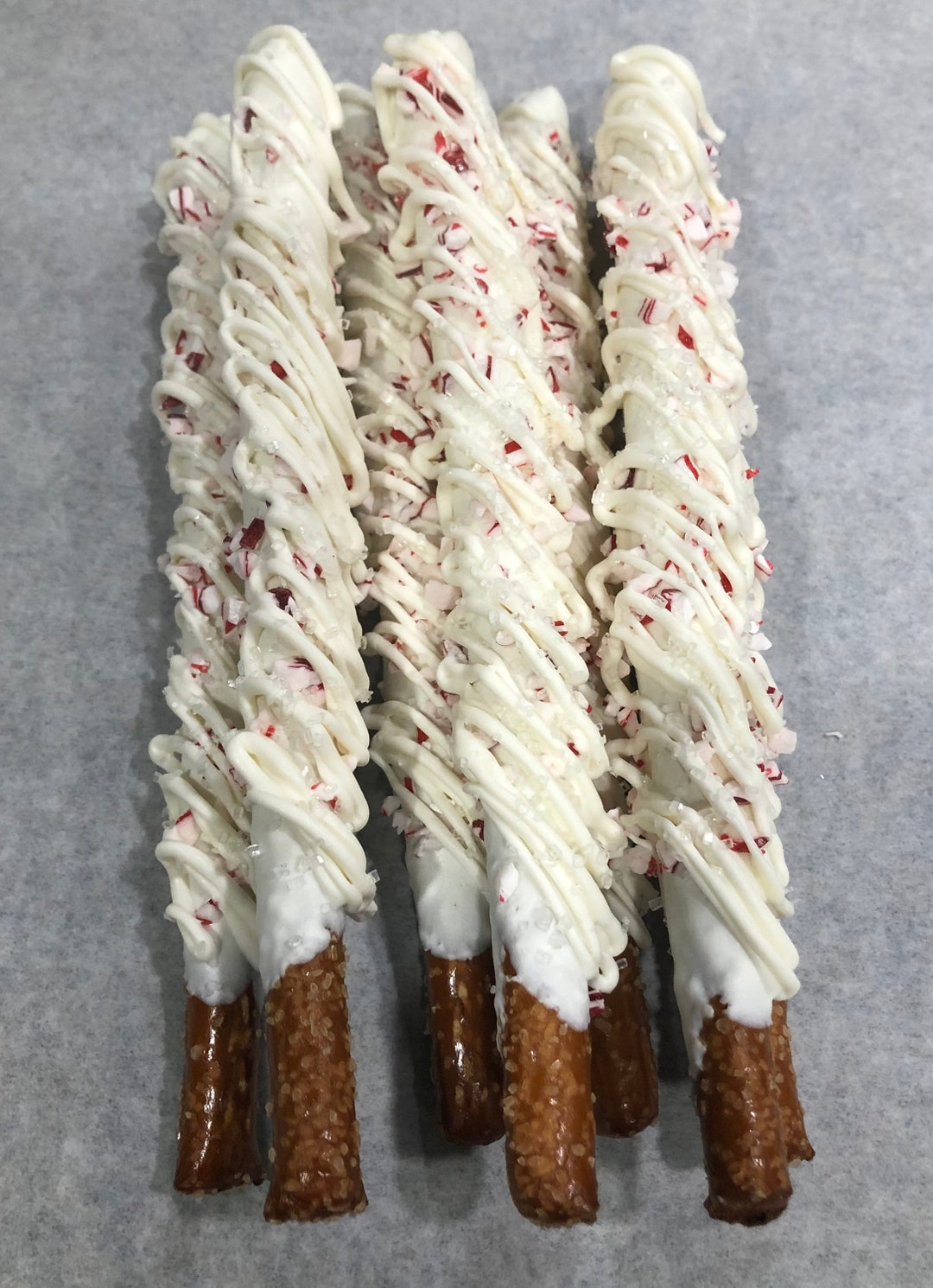 12 Chocolate Candy Cane Pretzels Christmas Pretzels Etsy
