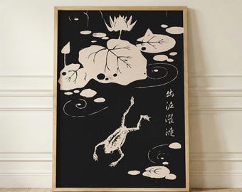 Japanese Woodblock Art Print: Antique Frog Ukiyo-e, Printable Wall Art (Digital Download)