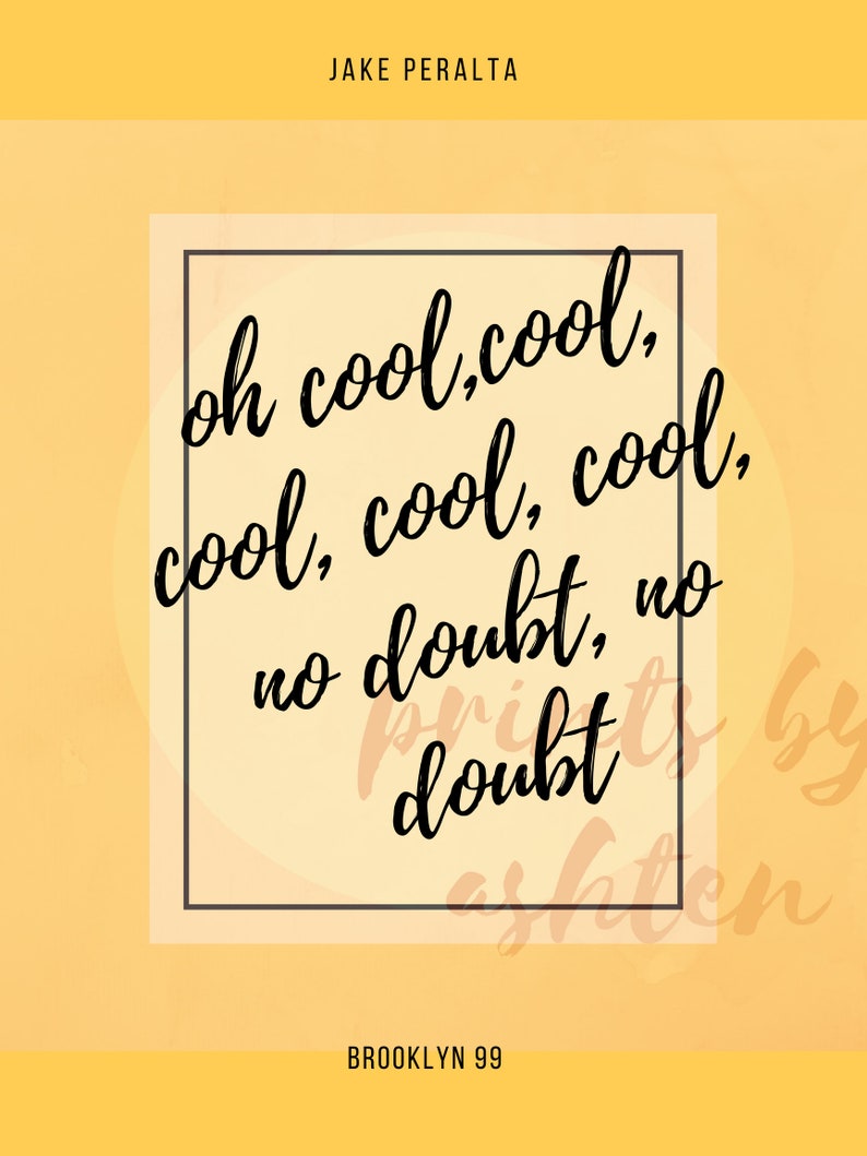 COOL COOL COOL B99 Quote Etsy Canada