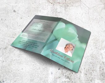 Modern Funeral Template, Flower Funeral Program, Funeral Template, Memorial Program, Obituary, Editable with MS Word