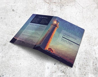 Funeral Memorial Program Template | Order of Service | Memorial Program | Obituary | Brochure | Editable with MS Word | The Lighthouse