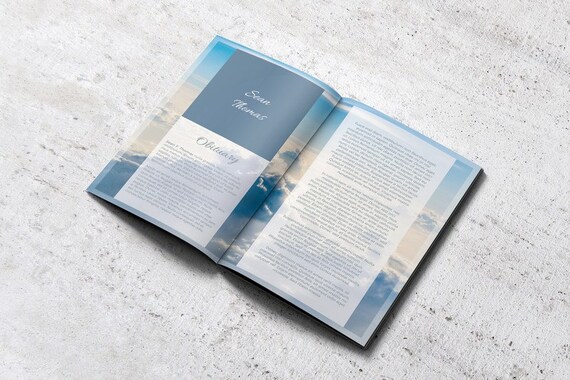 8 page memorial booklet editable with microsoft word funeral etsy