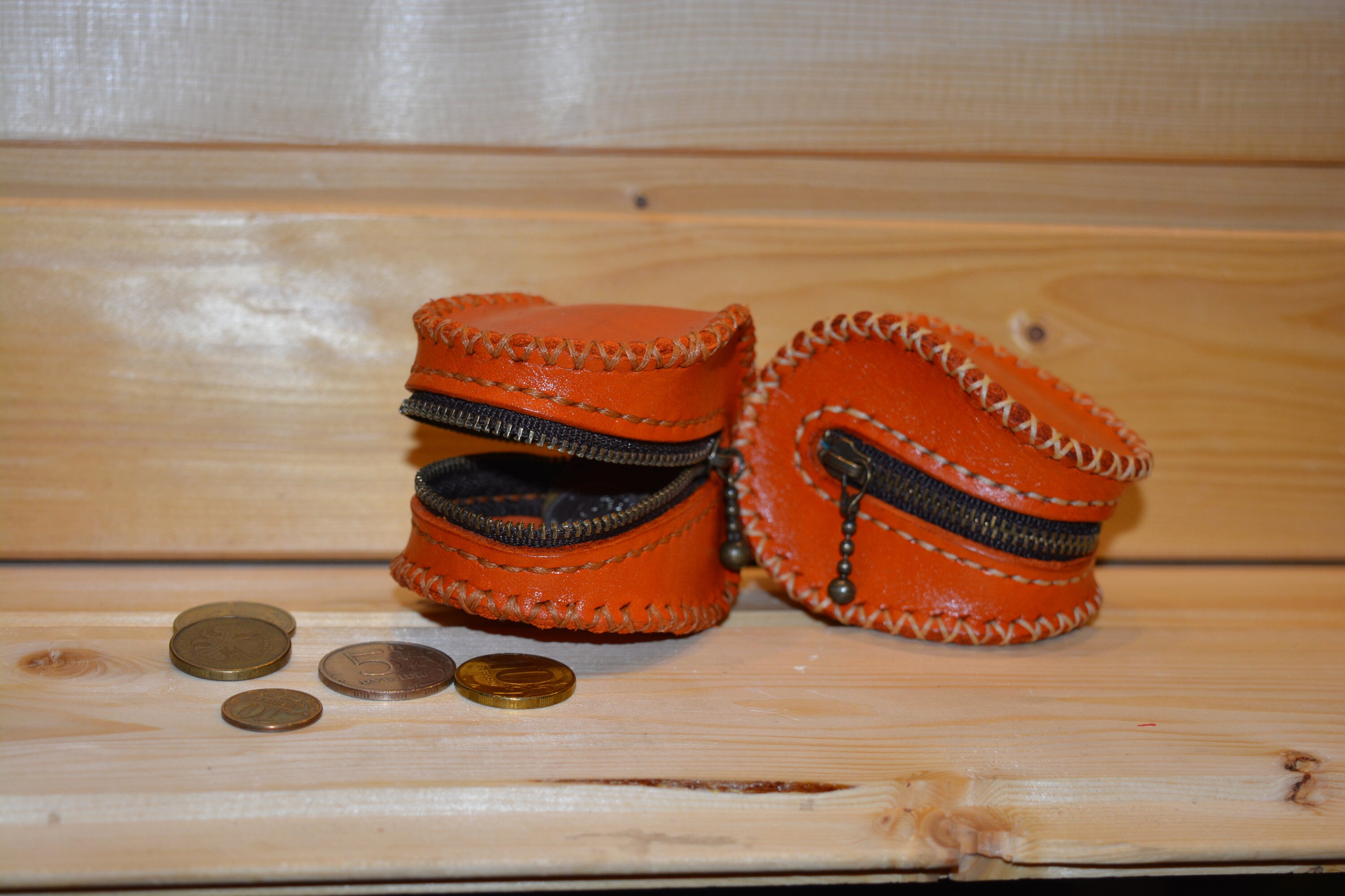 Genuine leather coin purse. 100 handmade. Etsy