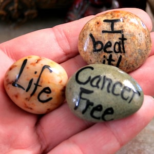 Healing Stones Cancer Survivor Gift, Painted Rocks Inspirational Gift ...