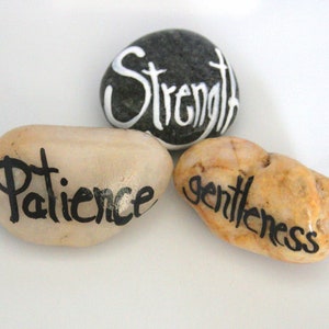 Worry Healing Spiritual Stones Gift of Support, Tokens of Friendship, Inspiring Gifts Painted Rocks for Tough Times
