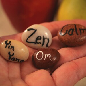 Yoga Phrases Pocket Stones Painted Gifts, Worry Stones For Her, Healing Rocks For Him, Gifts of Support, Inspiring Charms for Friends