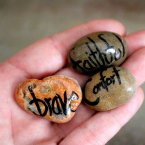 Unique Handmade Painted Gifts, Small Inspirational Rocks, Yoga Studio Accents and Healing Stones