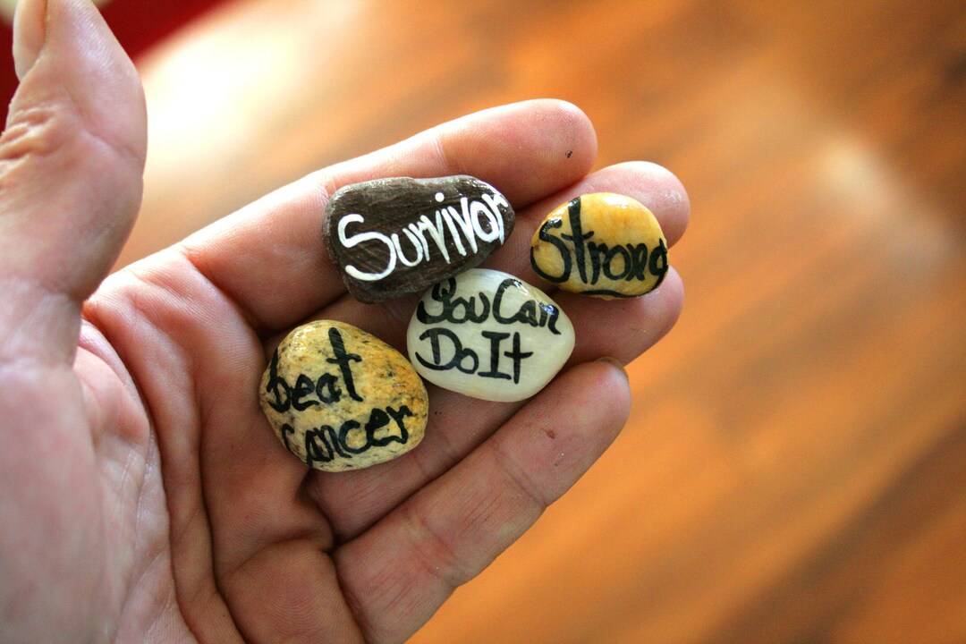 Cancer Support Rocks Cancer Survivor Gifts Painted Beach Rocks, Cancer Warrior Healing ...