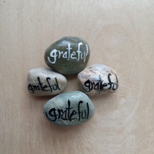 Grateful Gifts Painted Beach Rocks, Gratitude Gifts Pocket Stones, Encouragement Gift for Friend, Tokens of Love, Beach Pebbles Art