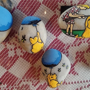 Original Winnie the Pooh by A.A. Milne, Pooh and the Balloon, Art on Stone, Pooh Painting, Classic Illustration by E.H. Shepard