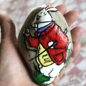 Alice&#39;s Adventures in Wonderland Lewis Carroll, The White Rabbit is Late, Art on Stone, Sir John Tenniel’s Classic, Nursery Alice Art