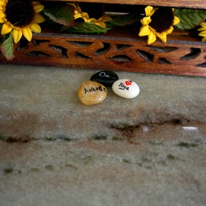 Small Painted Rocks Favorite Yogi Gift, Inspirational Stones Hand Painted Gift, Beach Stones Garden Ornaments, Pocket Pebbles for Healing image 3