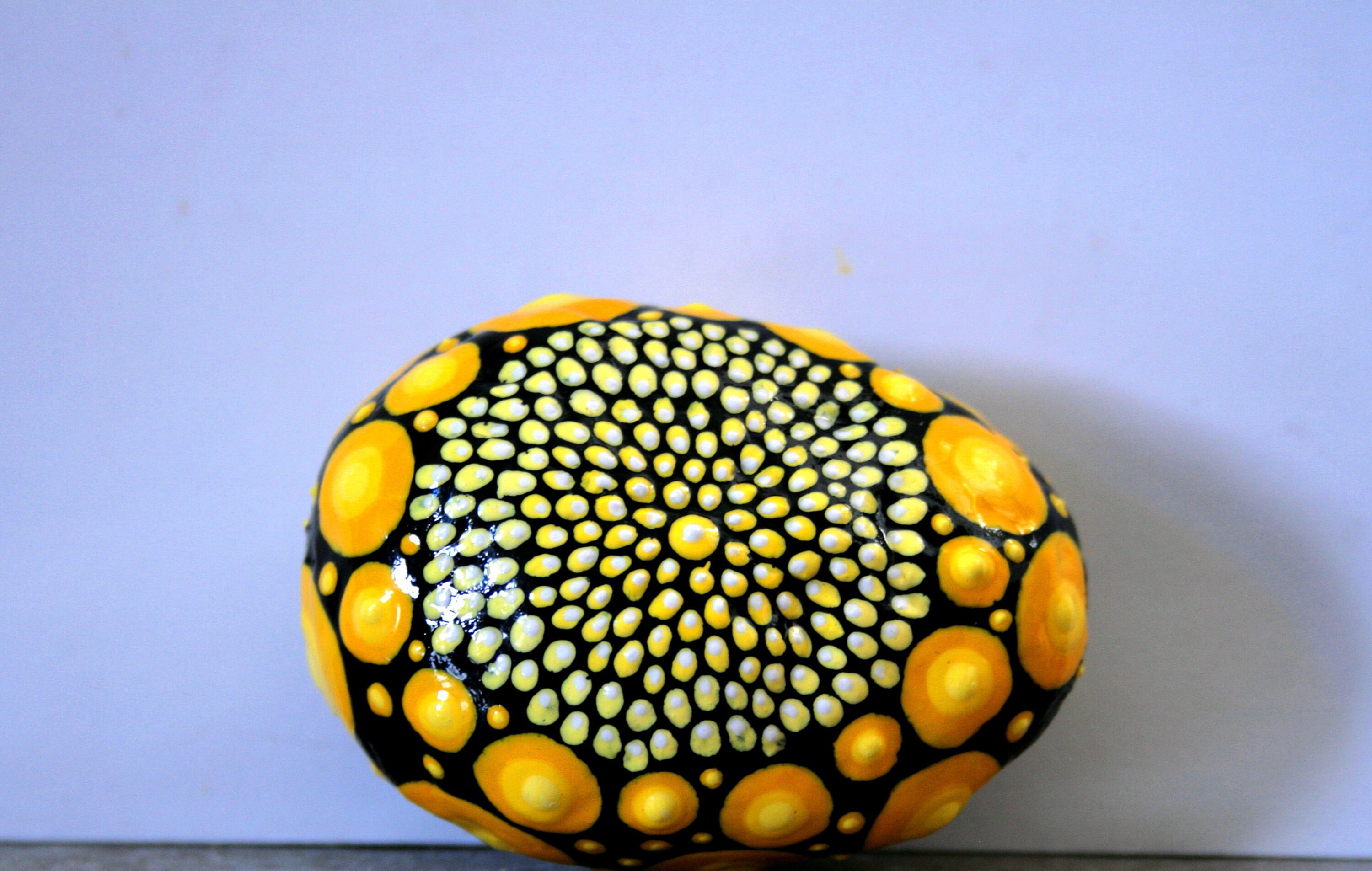 Yellow Decor Lemon Art Yellow Painted Rock Dot Painting Etsy