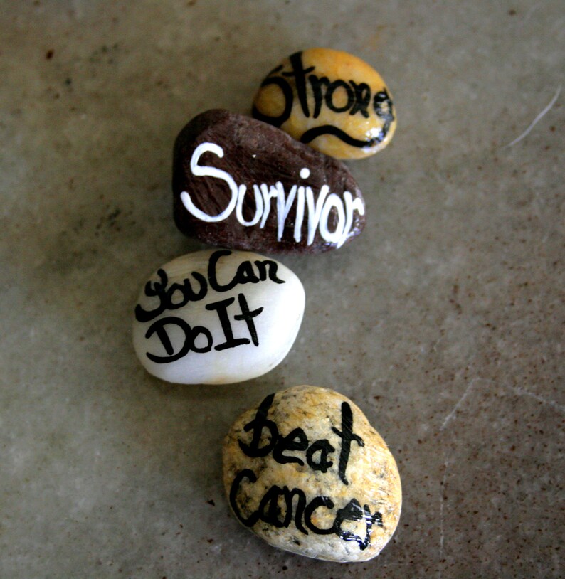Cancer Support Rocks Cancer Survivor Gifts Painted Beach Rocks, Cancer Warrior Healing ...