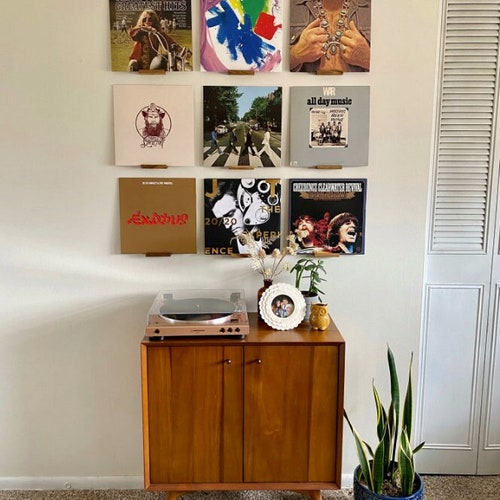 10 Pack Minimalistic Walnut Vinyl Mount Vinyl Wall Shelf Etsy