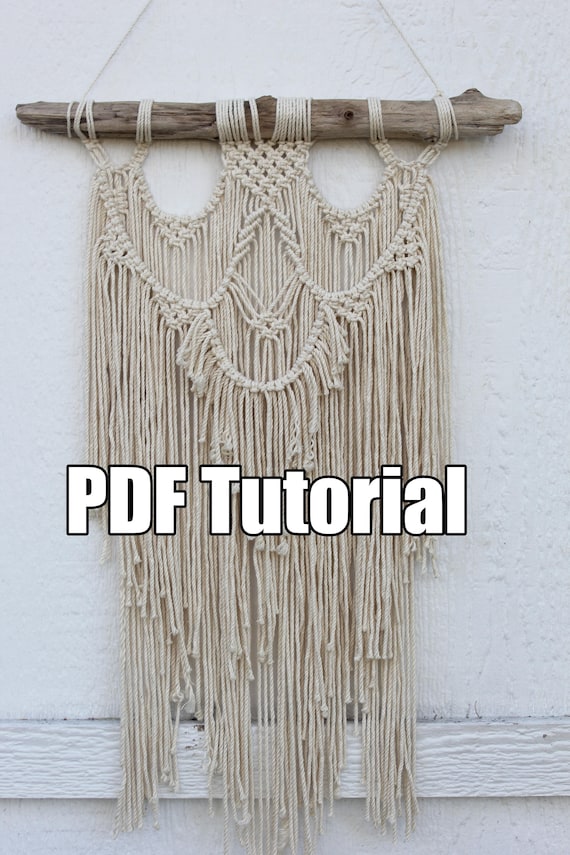 Macrame Tutorial - PDF  Macrame Wall Hanging Tutorial Pattern Download