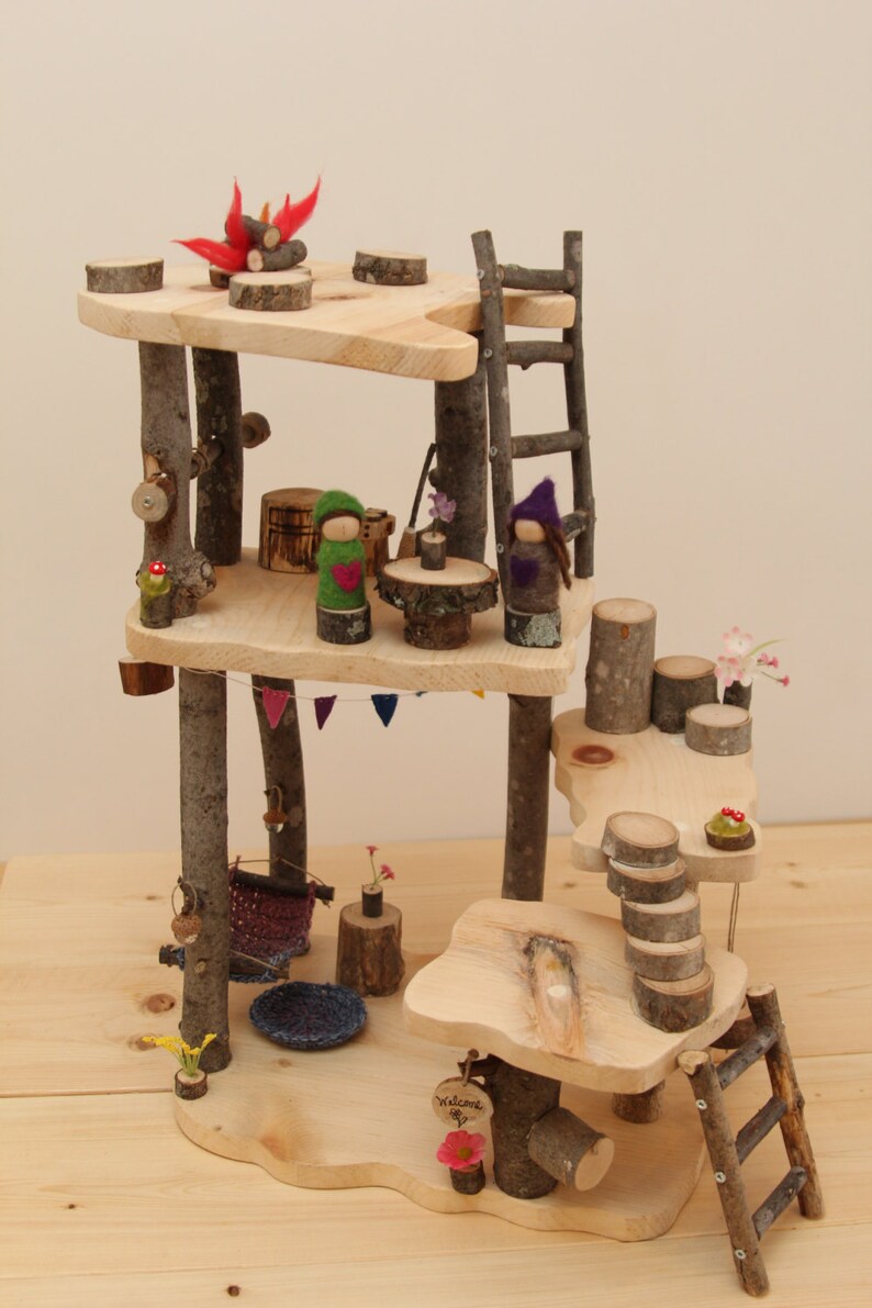 wooden doll treehouse